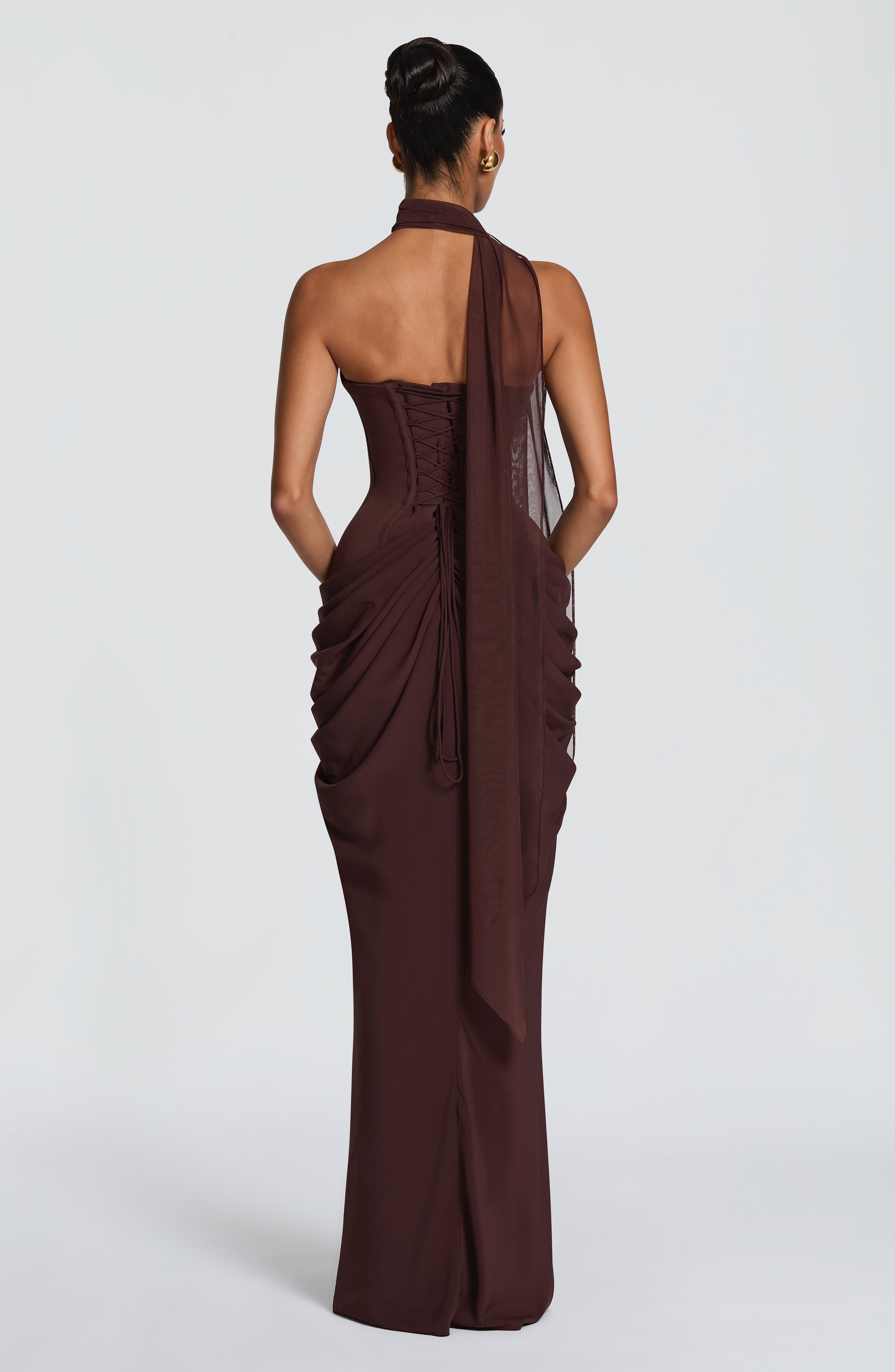 Chiara Maxi Dress - Plum Brown