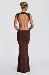 Fenella Maxi Dress - Plum Brown